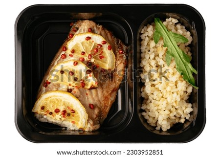 Proper nutrition in the box on a white background