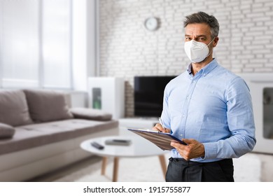 Property Inspection And Real Estate Interior Appraisal In Face Mask