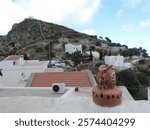 Prophet Elias Church towers over Nikia on the volcanic island of Nisyros