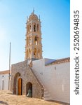 Prophet Elias Monastery at Hydra island in Greece.