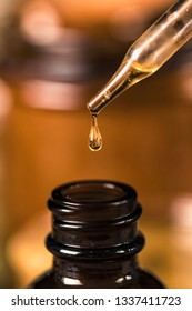 Propolis drop falling.
