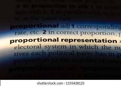 Proportional Representation Word In A Dictionary. Proportional Representation Concept.