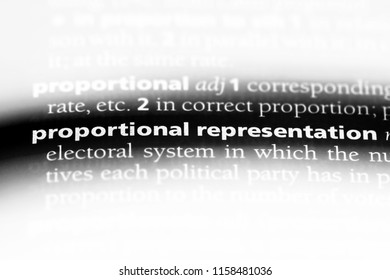 Proportional Representation Word In A Dictionary. Proportional Representation Concept.