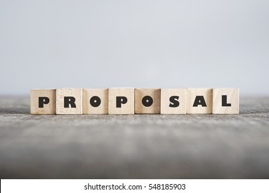PROPOSAL word made with building blocks - Shutterstock ID 548185903