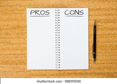 pros cons concept abstract background