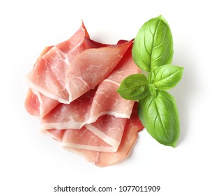 Prosciutto Slice Isolated On A White Background