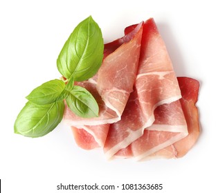 Prosciutto Slice Isolated On A White Background