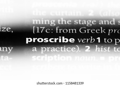 proscribe word in a dictionary. proscribe concept. - Shutterstock ID 1158481339