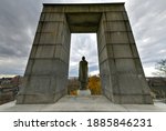 Prospect Terrace Park and the Roger Williams statue in Providence, Rhode Island, USA