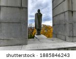 Prospect Terrace Park and the Roger Williams statue in Providence, Rhode Island, USA