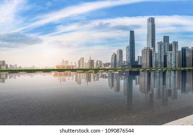 Prospects for the empty square floor tiles of Guangzhou urban complex.