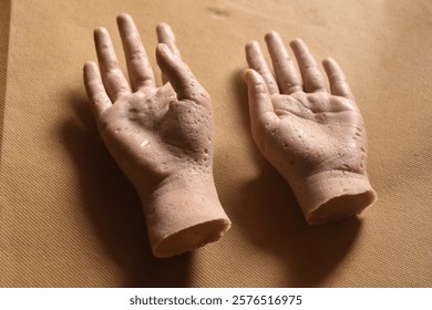 prosthetic hands in different angle 