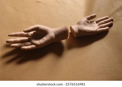 prosthetic hands in different angle 