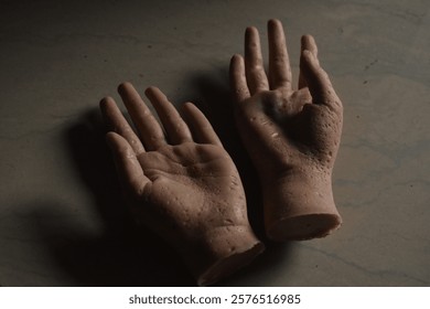 prosthetic hands in different angle 