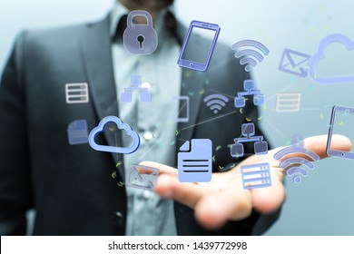 Protect Cloud Information Data Concept.