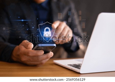 Protect data and encrypted network security and privacy. Secure Internet network security technology.