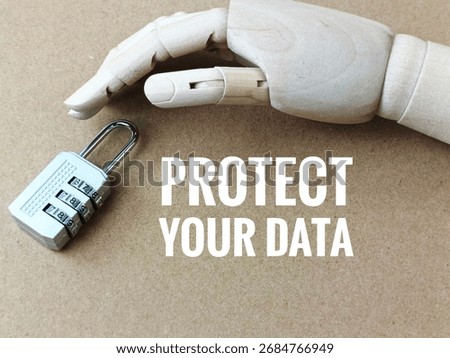 Protect Your Data Concept with Combination Lock and Magnifying Glass, Cybersecurity Idea for Digital Privacy, Online Safety, Information Protection and Confidential Access. 