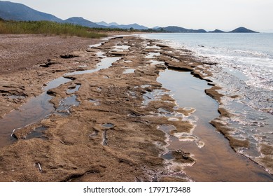 A Protected Beach On The Datça Peninsula, Gebekum. There Are Fossil Dunes On The Beach.