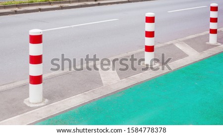 Similar – Foto Bild Fahrradweg, Verkehrswende, Fahrbahnmarkierung 4