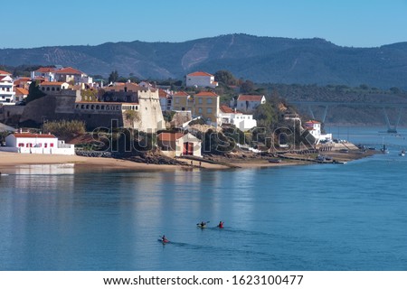 Protected harbor in Vila Nova Vila Nova de Milfontes, Portugal 