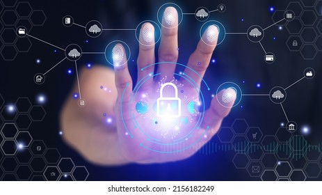 Protecting Personal Information By Fingerprint Scanning, Online Financial Transactions, Secure Access To Computer Networks And Digital Systems. Customer Data Protection Cyber Security