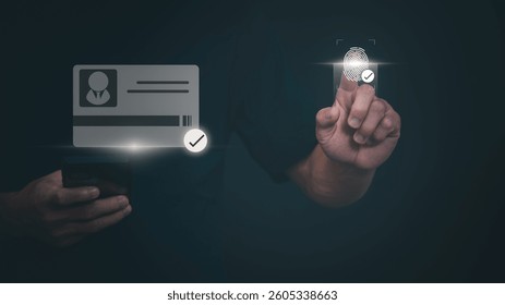 Protection and encryption of personal data with network technology to prevent crime, hackers, and online attacks. Technology and information security in everyday life. Authentication.
