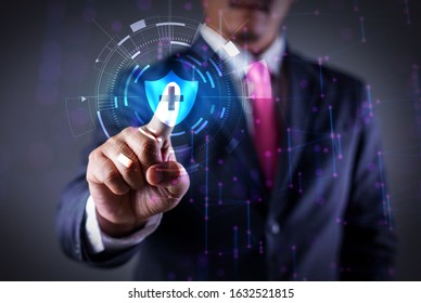 Protection network security computer and remove virus. Concept cyber security.