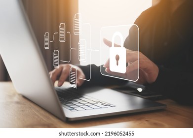Protection network security computer and safe your data concept. Digital crime by an anonymous hacker