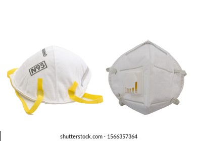 Protection Respirator  For Filter N95 Face Mask,safeguard With Two Types On White Background