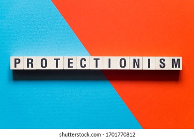 Protectionism Word Concept On Cubes