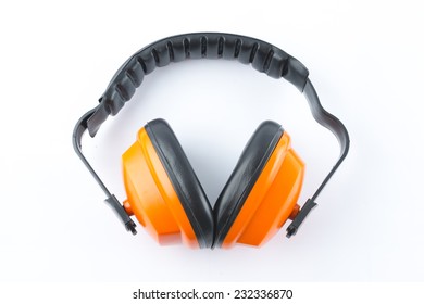 Protective Ear Muffs Isolated On A White Background