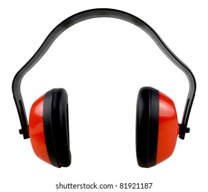 Protective Ear Muffs Isolated On A White Background