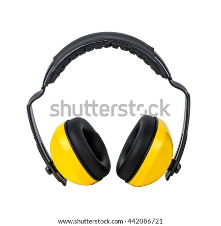 Protective ear muffs Isolated on a white background with clipping path