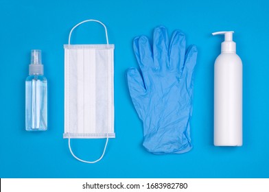 Protective Equipment For Prevention Of Virus Infection Such As Hand Sanitizer, Surgical Mask And Latex Gloves