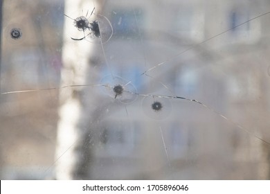 Protective Film Installed On The Glass. Checking The Security Of The Glass.