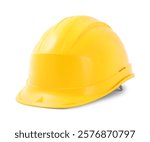 Protective hardhat isolated on white. Safety equipment