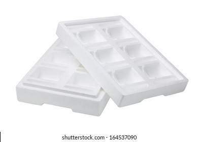 Protective Styrofoam Storage Box For Packaging On White Background