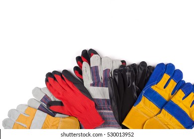 Protective work gloves on white.