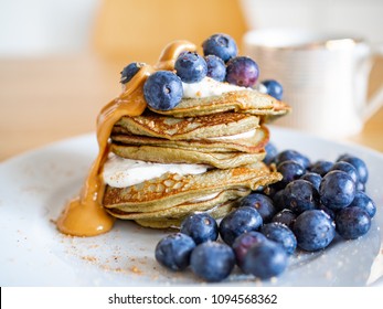 Protein Pancakes With Curd And Blueberries