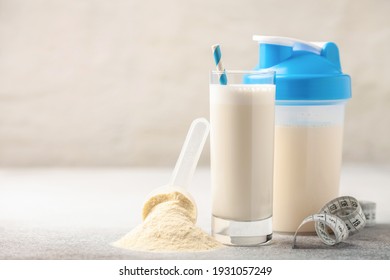 Protein Sport Shake And Powder . Fitness Food And Drink. Diet