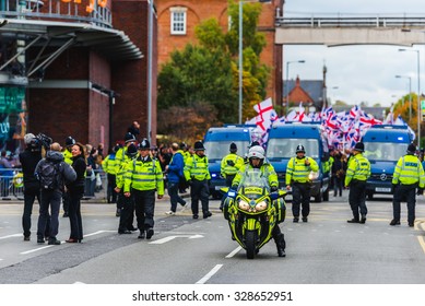 Protest March In Burton Upon Trent.
Burton Upon Trent UK,17 October 2015, Britain First Organised Protest March In Burton Upon Trent.