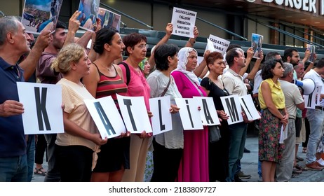 Protest For Zakho Attack In Northern Iraq With Banners In Izmir, Turkey On July 28, 2022