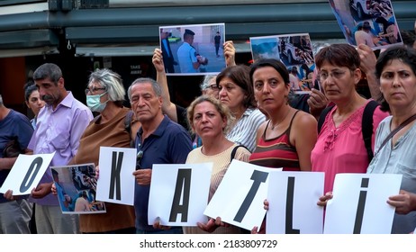 Protest For Zakho Attack In Northern Iraq With Banners In Izmir, Turkey On July 28, 2022