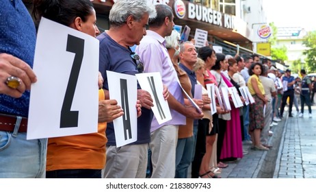 Protest For Zakho Attack In Northern Iraq With Banners In Izmir, Turkey On July 28, 2022