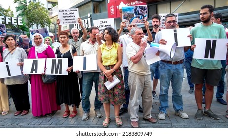 Protest For Zakho Attack In Northern Iraq With Banners In Izmir, Turkey On July 28, 2022