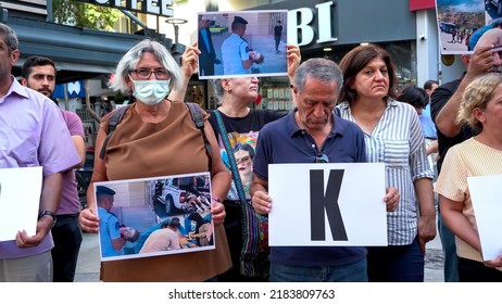 Protest For Zakho Attack In Northern Iraq With Banners In Izmir, Turkey On July 28, 2022