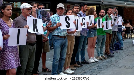 Protest For Zakho Attack In Northern Iraq With Banners In Izmir, Turkey On July 28, 2022