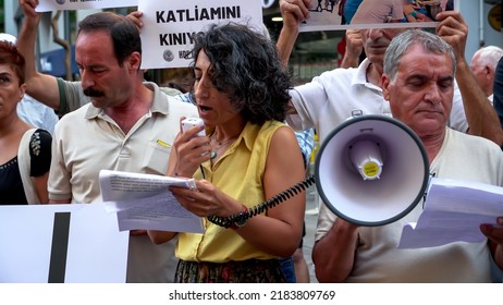 Protest For Zakho Attack In Northern Iraq With Banners In Izmir, Turkey On July 28, 2022