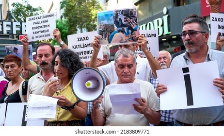 Protest For Zakho Attack In Northern Iraq With Banners In Izmir, Turkey On July 28, 2022