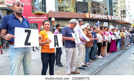 Protest For Zakho Attack In Northern Iraq With Banners In Izmir, Turkey On July 28, 2022